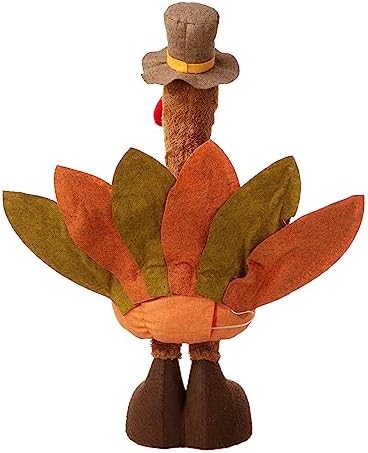 Glitzhome Thanksgiving Porch Decor Fabric Turkey Decorative Signage Standing Decor with Telescoping Legs and Timer - Image 5
