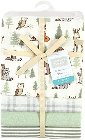 Hudson Baby Unisex Baby Cotton Flannel Receiving Blankets, Forest Animals, One Size - Image 2