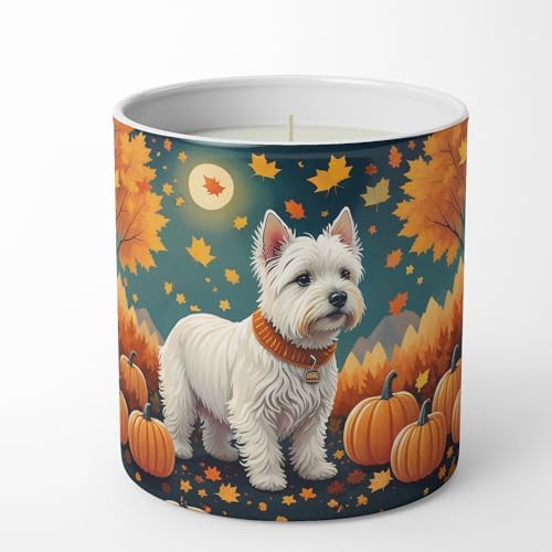 Caroline's Treasures DAC1080CDL Westie Fall Decorative Soy Candle Nature Soy Wax Essential Oil Home Decor Ideal for Bedroom Kitchen Bath Office Gift, 10 oz by CarolinesTreasures