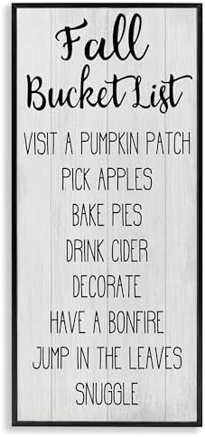 'Fall Bucket List Casual Sign'| Framed Giclee Art by StupellIndustries