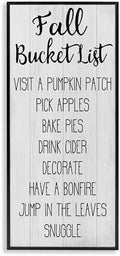 'Fall Bucket List Casual Sign'| Framed Giclee Art by StupellIndustries