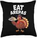 Thanksgiving Turkey Eat Arepas Throw Pillow by Unknown
