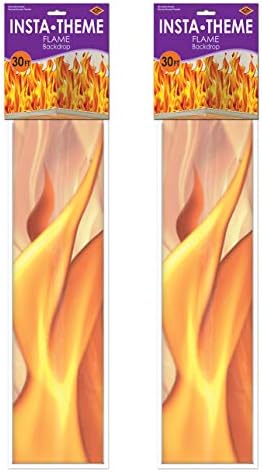 Beistle Flame Backdrop 2 Piece, Multicolored