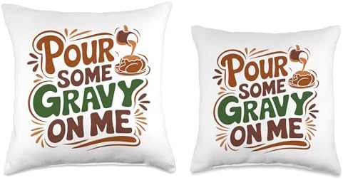 Pour Some Gravy On Me, Funny Turkey Thanksgiving, Thankful Throw Pillow - Image 3