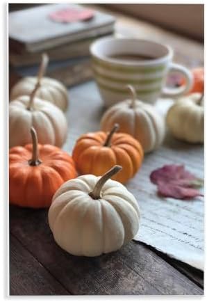 Cozy Pumpkin Coffee Mug Harvest, 13 x 19 Inch Mounted Print on Wall Plaque by StupellIndustries