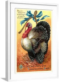 Art.com Wall Art Print Turkey and Wishbone on White Frame, 21" x 29" by AllPosters