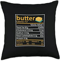 Butter Nutrition Food Facts Funny Thanksgiving Costume Throw Pillow by Unknown