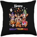 Chihuahua Dog Christmas Happy Hallotankmas Thanksgiving Throw Pillow by Unknown