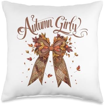 Autumn Girly Happy Thanksgiving Autumn Vibes Fall Girl Throw Pillow by Unknown