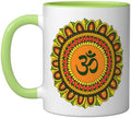 Zen Ideas Om Ohm Aum Symbol Spiritual Yoga Mandala Ceramic Mug, Light Green/White, 11oz by Unknown