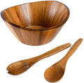Gibson Home Sherwood 3-Piece Acacia Wood Salad Bowl Set, 32 Quart Large Serving Bowls, Natural Finish, Durable & Eco-Friendly by GibsonHomewares