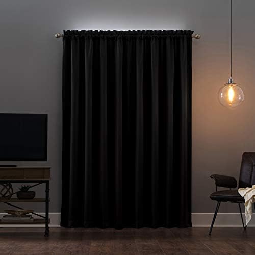Sun Zero Oslo Theater Grade Extreme Total Blackout Rod Pocket Curtain Panel, 52" x 84", Coal