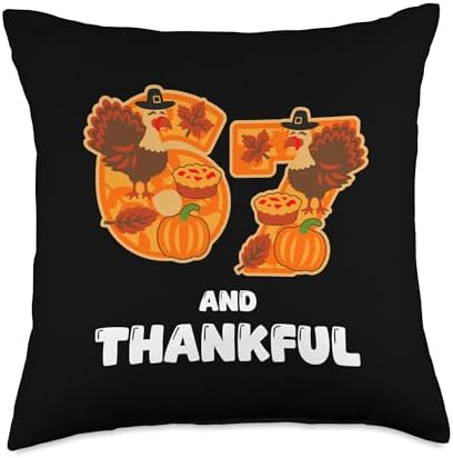 Thanksgiving Six Seven 6 7 Meme Thankful Boys Girl Men Women Throw Pillow by Unknown