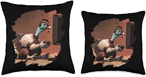 Funny Turkey Video Game Gamer Thanksgiving Turkey Throw Pillow - Image 3