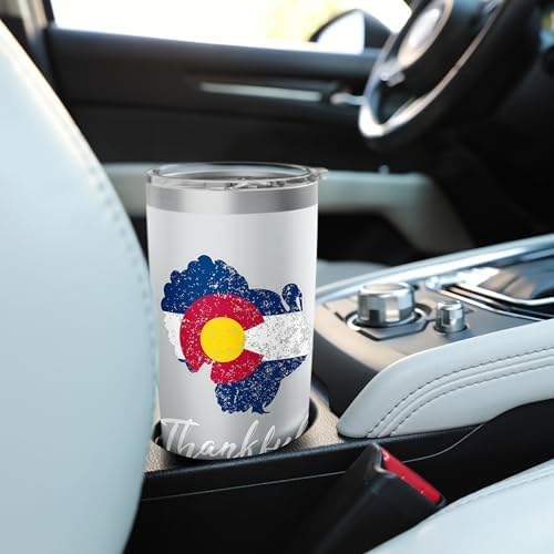 COLORADO State Flag Turkey Thanksgiving Home Celebrations Stainless Steel Insulated Tumbler - Image 6