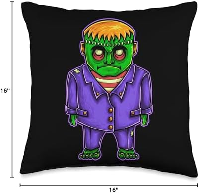 Frankenstein Funny Costume Halloween Gift Cute Frankenstein Throw Pillow, 16x16, Multicolor