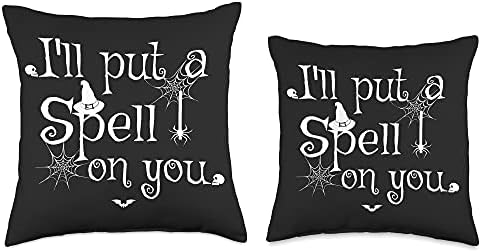 Witchcraft I'll Put A Spell On You Funny Witches Halloween Throw Pillow