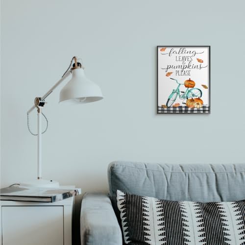Fall Leaves Pumpkin Bicycle Sign, 11 x 14 Inch Framed Giclée Print - Image 3