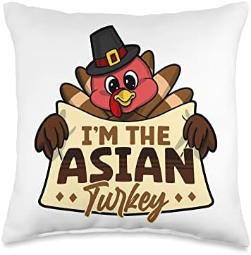 I'm the asian turkey family matching thanksgiving Throw Pillow by Unknown