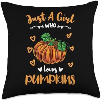 Thanksgiving Just A Girl Who Loves Pumpkins Throw Pillow by Unknown