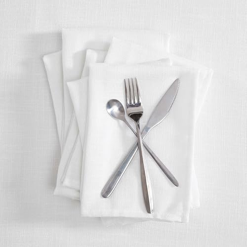 Laura Ashley Harper Set of 6 Napkins, 18" x 18", White - Image 2