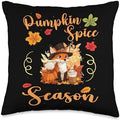 Fox Fall Thanksgiving Pumkin Spice Season Throw Pillow by Unknown
