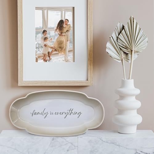 Pavilion Gift Company - Family Is Everything - Scalloped Ombre 12" Serving Tray Dish Housewarming Thanksgiving Gift Neutral Serveware Present - Image 6