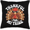 Thankful For My Tribe, Friendsgiving Squad, Thanksgiving Throw Pillow by HadleyDesigns