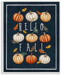 Hello Fall Pumpkin Botanical Welcome, 24 x 30 Inch Framed Giclée Print by StupellIndustries