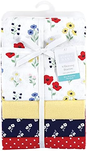 Hudson Baby Unisex Baby Cotton Flannel Receiving Blankets, Wildflower, One Size - Image 2