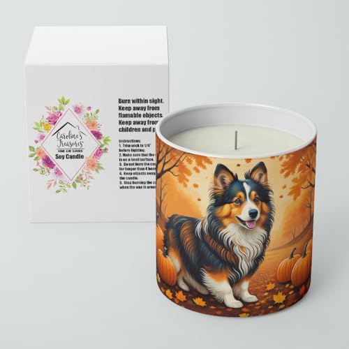 Caroline's Treasures DAC1071CDL Sheltie Fall Decorative Soy Candle Nature Soy Wax Essential Oil Home Decor Ideal for Bedroom Kitchen Bath Office Gift, 10 oz - Image 2