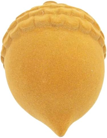 Boston International Fall Statue Tabletop Figurine Fall Thanksgiving Decorations, 6.25" Long, Mustard Flocked Acorn - Image 3
