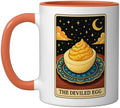 The Deviled Egg Tarot Card Ceramic Mug, Orange/White, 11oz by Unknown