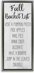 'Fall Bucket List Casual Sign'| Floating Frame Canvas Art by StupellIndustries