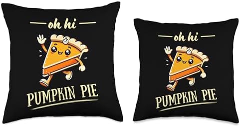 Oh Hi Pumpkin Pie - Cute Kawaii Fall Thanksgiving Cartoon Throw Pillow - Image 3