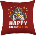 Happy Thanksgaming Thanksgiving Video Gamer Gaming Decor Kid Throw Pillow by Unknown