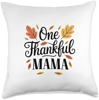 One Thankful MAMA Thanksgiving Graphic Throw Pillow by Unknown