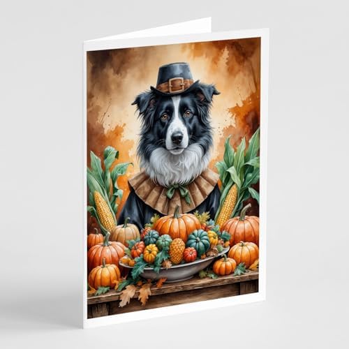 Caroline's Treasures Border Collie Dogs Blank 5x7 Note Cards Set of 8 by CarolinesTreasures