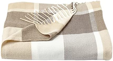 Lavish Home Soft Throw Blanket, Gray/Tan Plaid, 60” x 70” by LavishHomeCollection