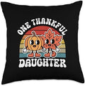 One Thankful Daughter Funny Autumn Thanksgiving Throw Pillow by Unknown