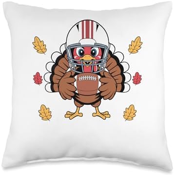 Retro Thanksgiving Turkey Football Toddler Boys Kids Throw Pillow by Unknown