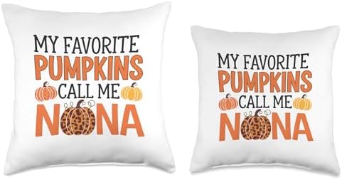My Favorite Pumpkins Call Me Nana Halloween for Grandma Throw Pillow - Image 3