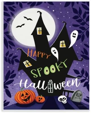 Spooky Halloween House Gothic, 11 x 14 Inch Mounted Print on Wall Plaque