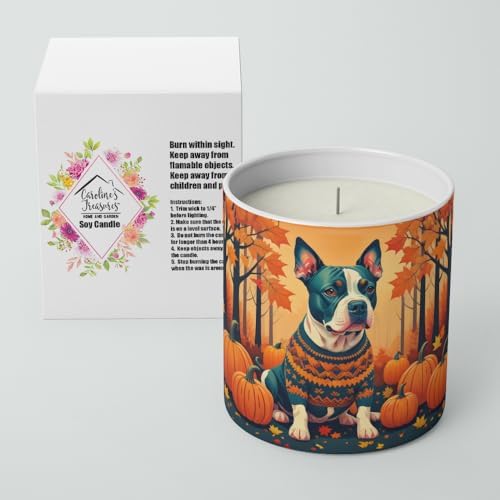 Caroline's Treasures DAC1007CDL Pit Bull Terrier Fall Decorative Soy Candle Nature Soy Wax Essential Oil Home Decor Ideal for Bedroom Kitchen Bath Office Gift, 10 oz - Image 2