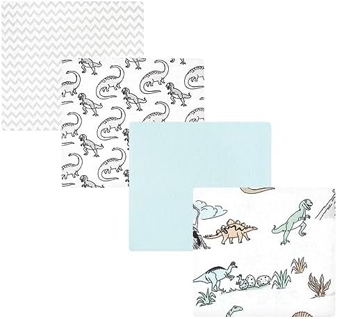 Hudson Baby Unisex Baby Cotton Flannel Receiving Blankets, Neutral Dino World, One Size by HudsonBaby