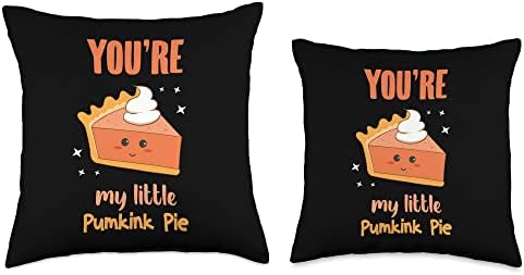 fall is a season for thanksgiving and food Cute You’re My Little Pumpkin Pie Funny Kawaii Style Throw Pillow, 18x18, Multicolor - Image 3
