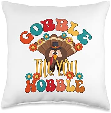 Gobble Wobble Turkey Dentist Dental Assistant Thanksgiving Throw Pillow by Unknown