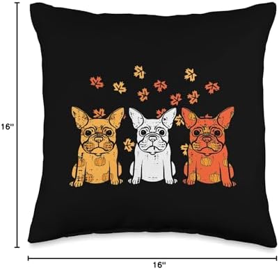 Thanksgiving French Bulldog Fall Frenchie Dog Men Women Kids Throw Pillow - Image 4