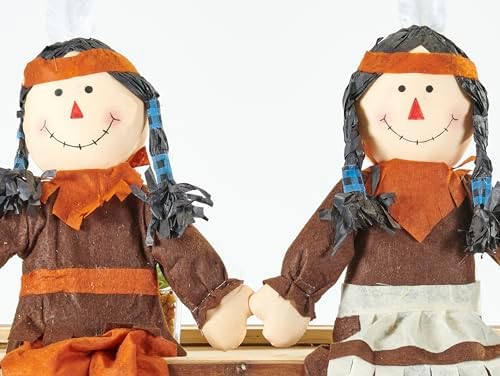 Worth Imports 24" Sitting Thanksgiving Native American Figures, Set of 2 - Image 2