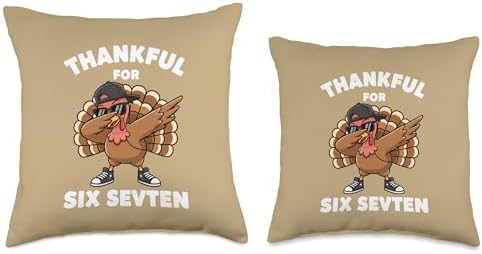 Thankful for SIX SEVTEN Funny Dab Turkey Thanksgiving Design Throw Pillow - Image 3